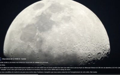 LA LUNE (JOUR 8 ) EN VIDEO AU FOYER DU TELESCOPE DE 508MM DE LA FOSSE