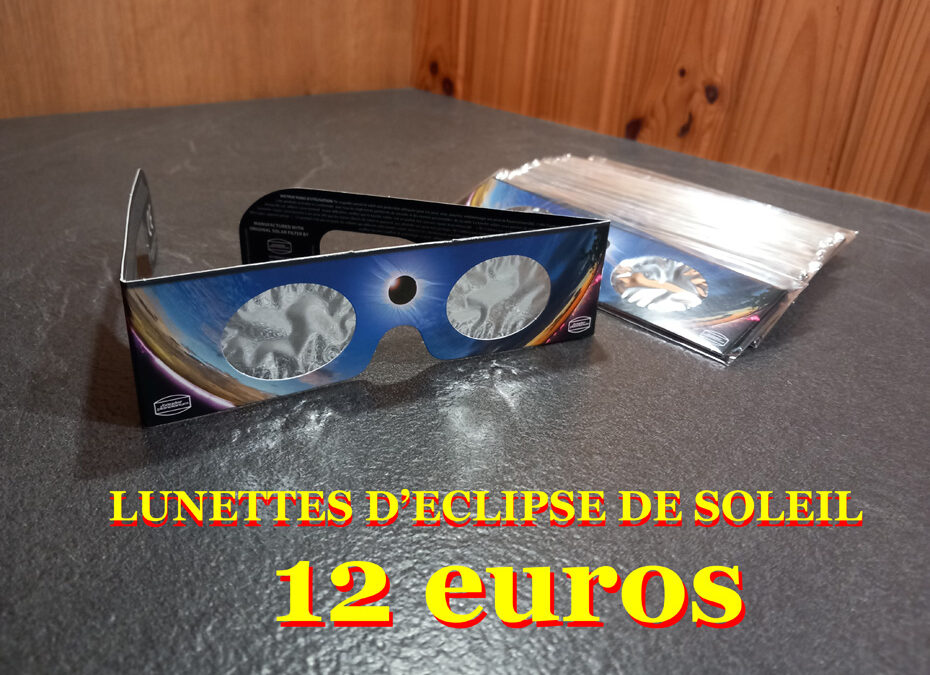 LUNETTES D&rsquo;ECLIPSE DE SOLEIL A VENDRE