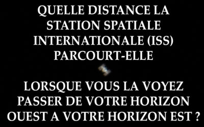 CONNAISSEZ-VOUS LA DISTANCE QUE PARCOURT LA STATION SPATIALE INTERNATIONALE (ISS) LORSQUE VOUS LA VOYEZ PASSER DE VOTRE HORIZON OUEST A VOTRE HORIZON EST ?